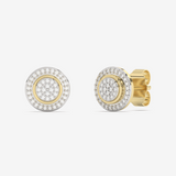 Okrągłe Kolczyki Sztyfty z Brylantami żółty - Venetia Jewels - 14K złoto z brylantami