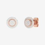 Okrągłe Kolczyki Sztyfty z Brylantami Różowy - Venetia Jewels - 14K złoto z brylantami
