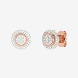 Okrągłe Kolczyki Sztyfty z Brylantami Różowy - Venetia Jewels - 14K złoto z brylantami
