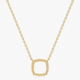 Gold necklace with diamonds in the shape of a square