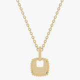 Gold Pendant with Shiny Square