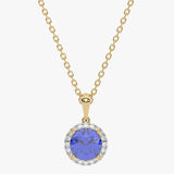 Gold pendant with tanzanite and diamonds