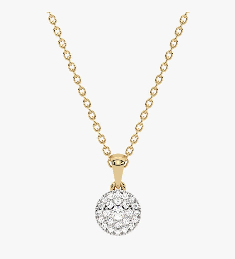 Złota zawieszka z Brylantowym Akcentem żółty - Venetia Jewels - 14K złoto z brylantami