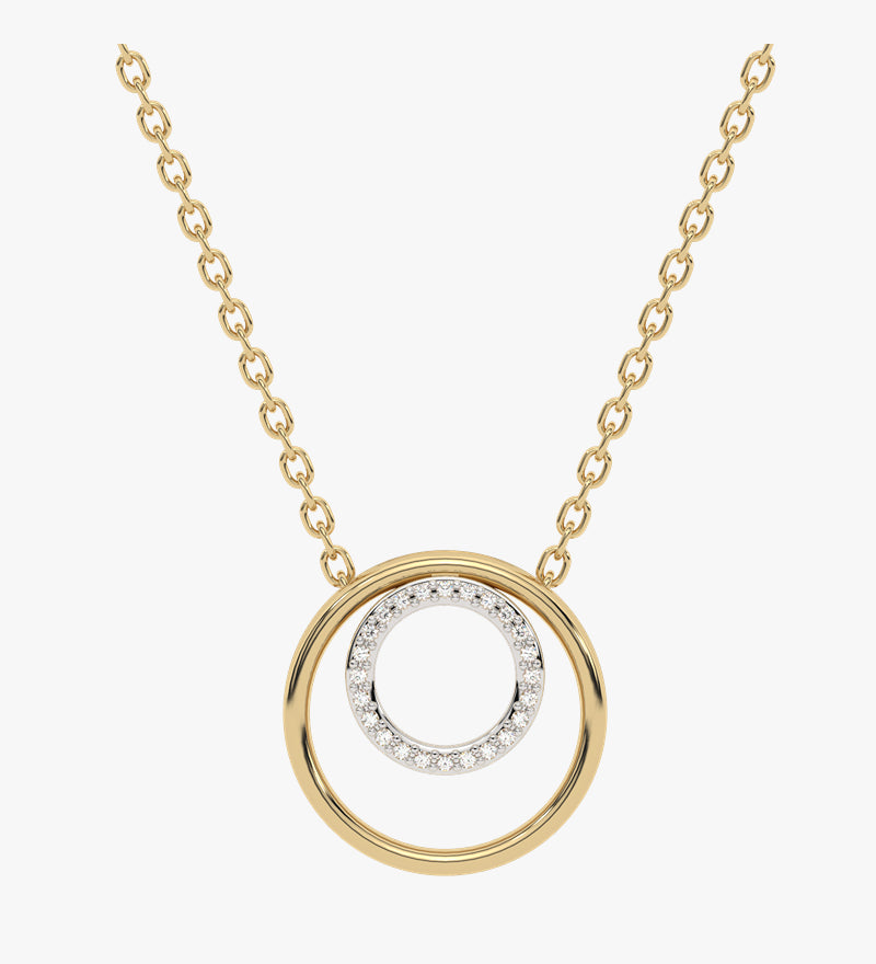 Złota Zawieszka z Brylantowym Kółkiem żółty - Venetia Jewels - 14K złoto z brylantami