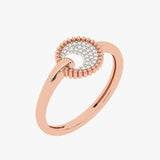 Gold Pave Disc Ring 