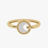 Gold Pave Disc Ring 