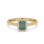Klasyczny złoty pierścionek ze szmaragdem - Venetia Jewels - 14K złoto z brylantami