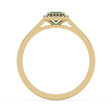 Klasyczny złoty pierścionek ze szmaragdem - Venetia Jewels - 14K złoto z brylantami