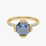 Gold ring with London Blue Topaz - Blue Glow