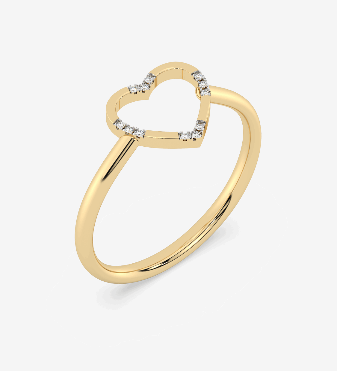 Klasyczny Pierścionek w Kształcie Serca żółty - Venetia Jewels - 14K złoto z brylantami