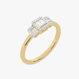 Gold ring with baguette diamonds