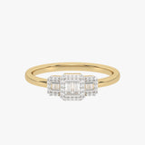 Gold ring with baguette diamonds