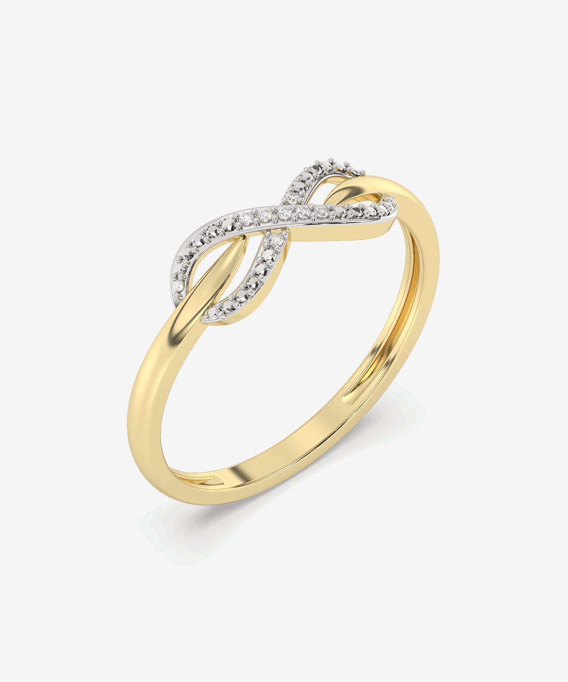 Brylantowy Pierścionek Infinity żółty - Venetia Jewels - 14K złoto z brylantami