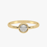 Gold ring with round bezel and white diamonds