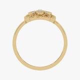 Gold ring with diamond motif