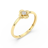 Pierścionek w Kształcie Róży z Brylantami