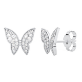 Butterfly-Shaped Gold Earrings with Diamonds