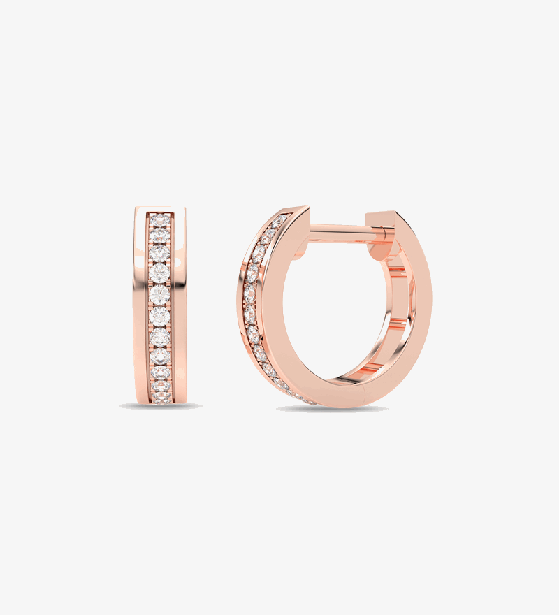 Kształtne Kolczyki z Brylantami Różowy - Venetia Jewels - 14K złoto z brylantami