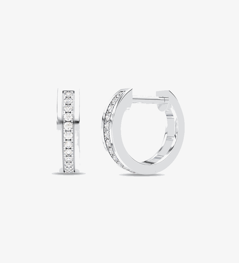 Kształtne Kolczyki z Brylantami Biały - Venetia Jewels - 14K złoto z brylantami