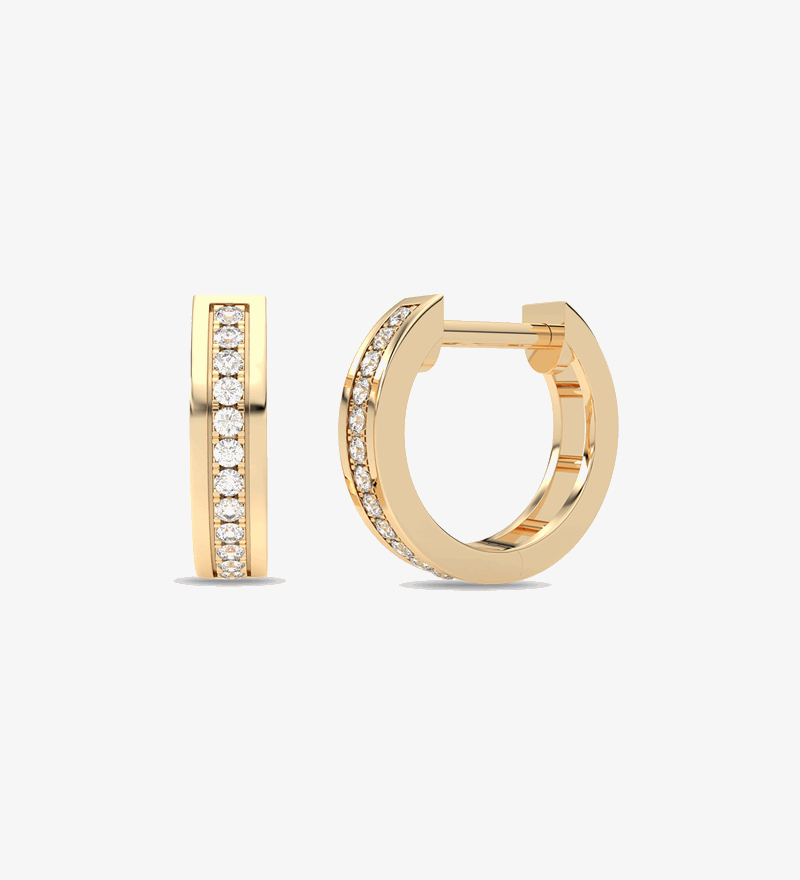 Kształtne Kolczyki z Brylantami żółty - Venetia Jewels - 14K złoto z brylantami