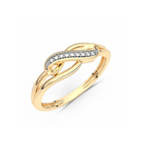Złoty pierścionek z brylantami w kształcie nieskończoności