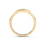 Złoty pierścionek z brylantami w kształcie nieskończoności