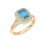 Royal Ring with Blue Topaz and Diamonds