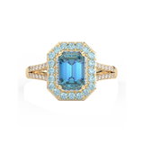 Royal Ring with Blue Topaz and Diamonds