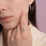 Ring with Diamond Hoops