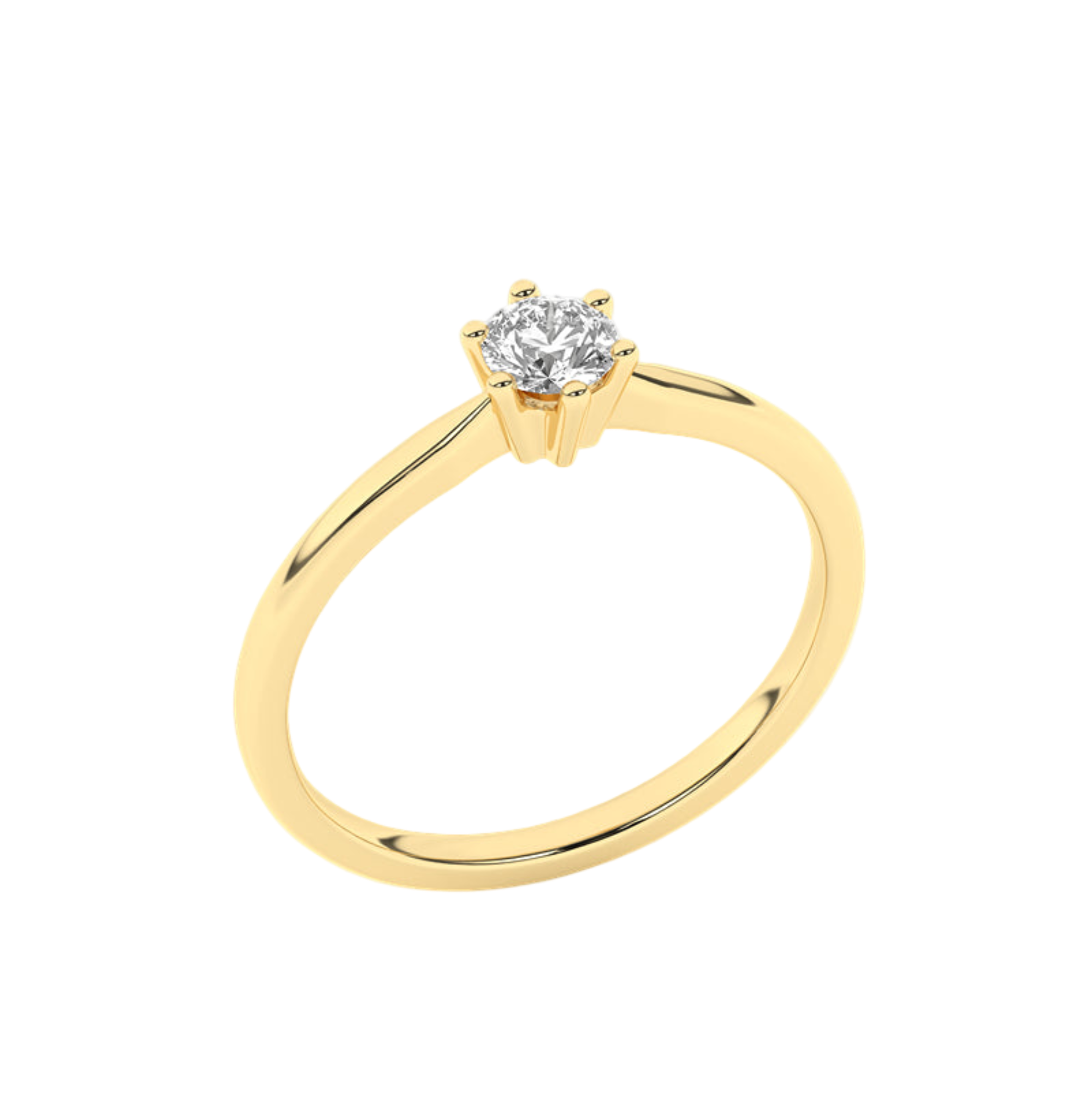 Wyjątkowy złoty pierścionek zaręczynowy z brylantem - Venetia Jewels - 14K złoto z brylantami