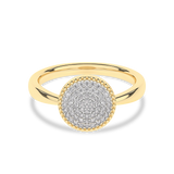 Gold ring with a diamond disc