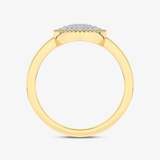 Złoty pierścionek z krążkiem brylantów - Venetia Jewels - 14K złoto z brylantami