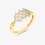 Złoty pierścionek designerski z brylantami żółty - Venetia Jewels - 14K złoto z brylantami