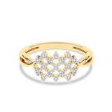 Gold designer ring with diamonds 