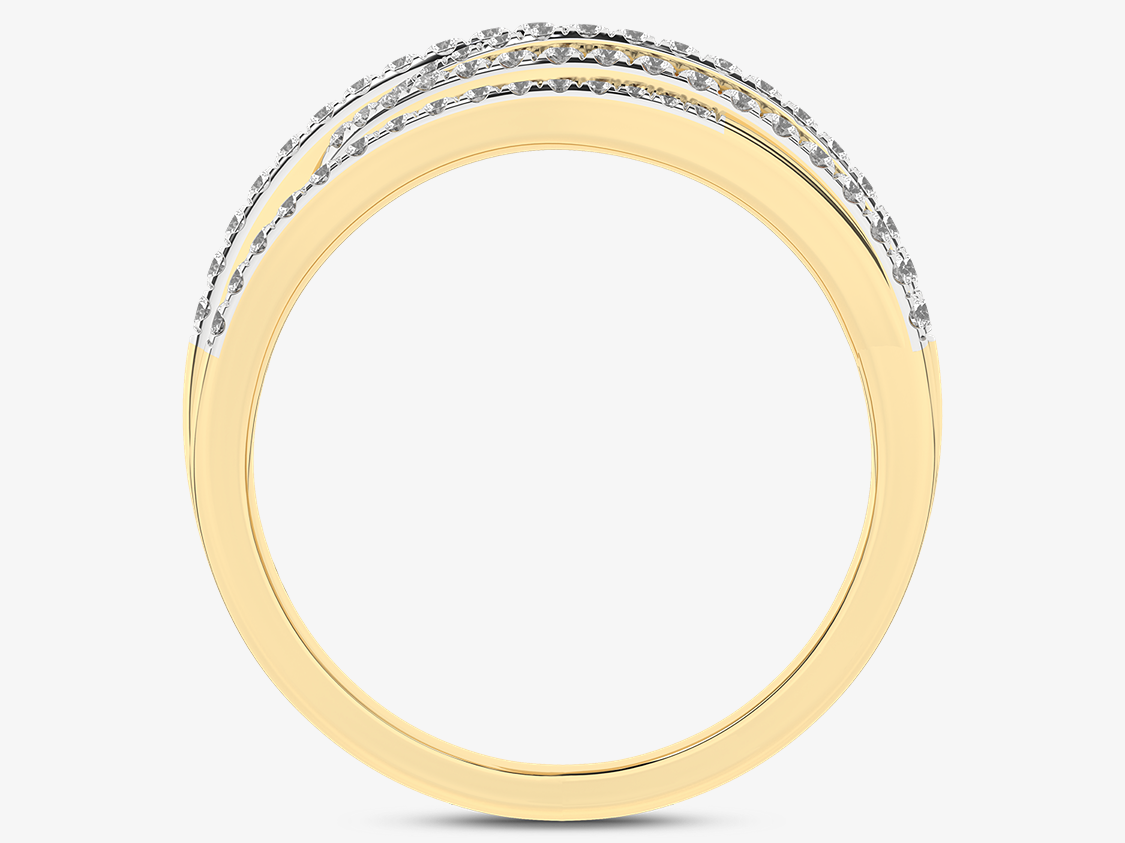Złoty designerski pierścionek geometryczny z brylantami - Venetia Jewels - 14K złoto z brylantami