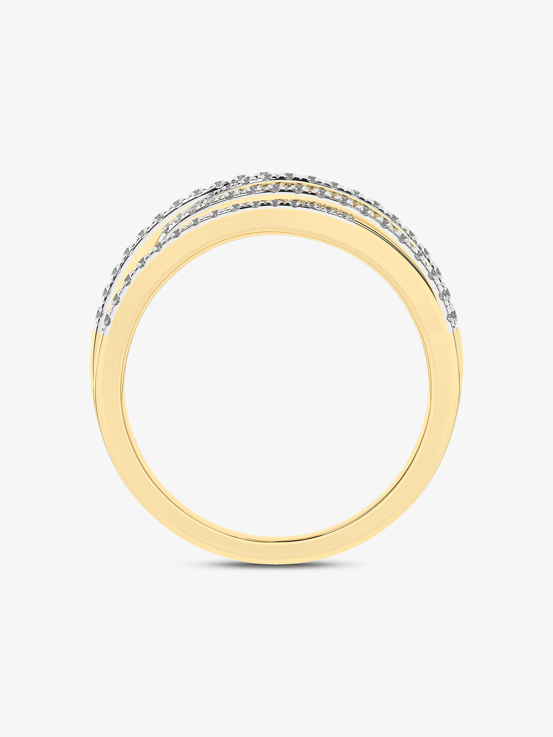 Złoty designerski pierścionek geometryczny z brylantami - Venetia Jewels - 14K złoto z brylantami