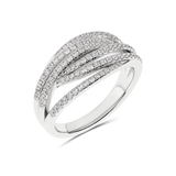 Gold designer geometric ring with diamonds