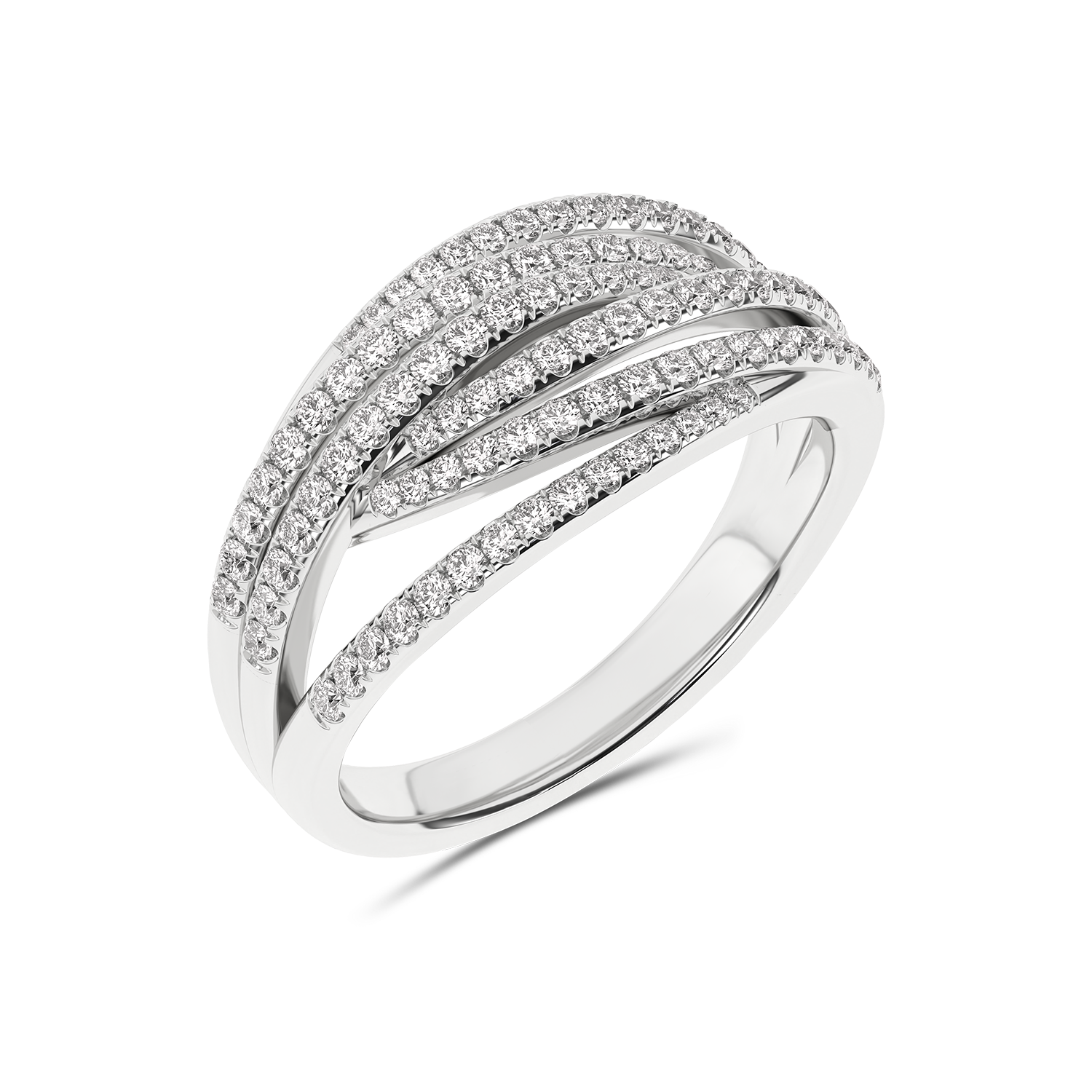 Gold designer geometric ring with diamonds