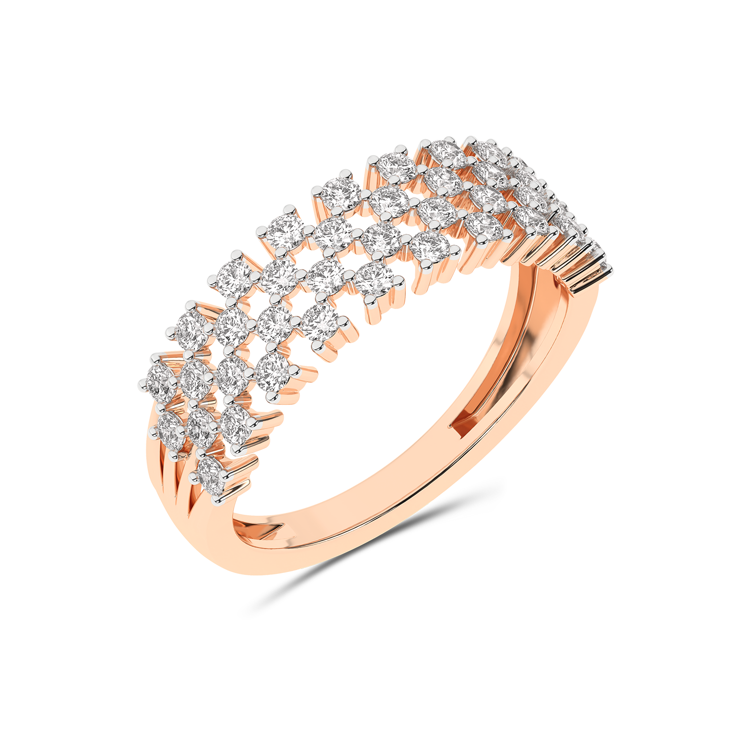 Gold designer signet ring with diamonds