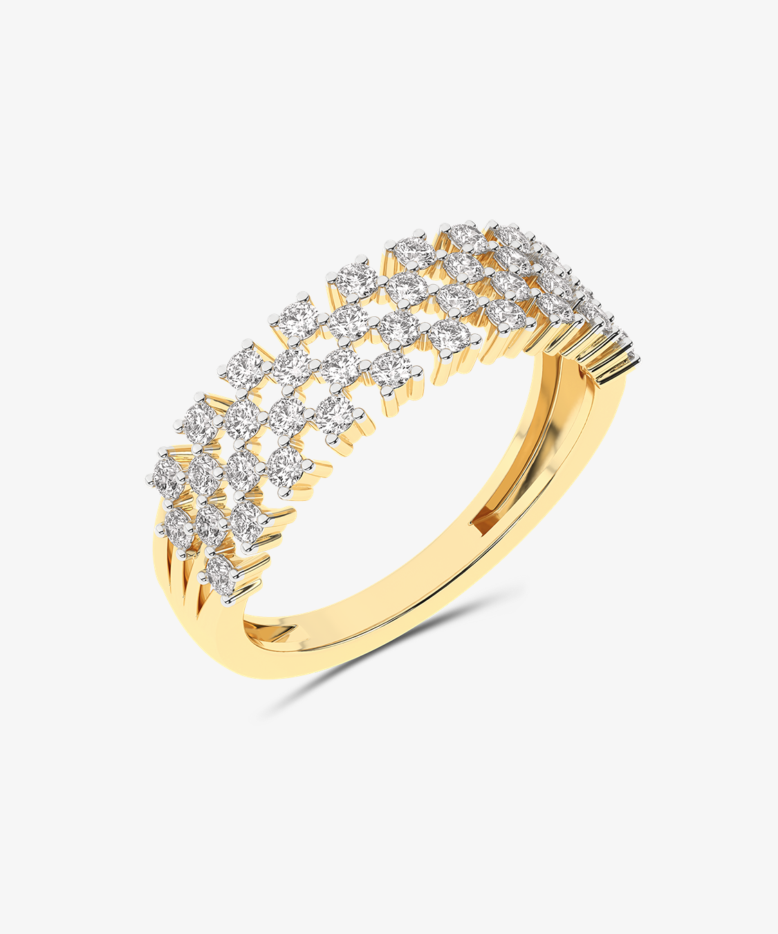 Złoty sygnet designerski z brylantami żółty - Venetia Jewels - 14K złoto z brylantami
