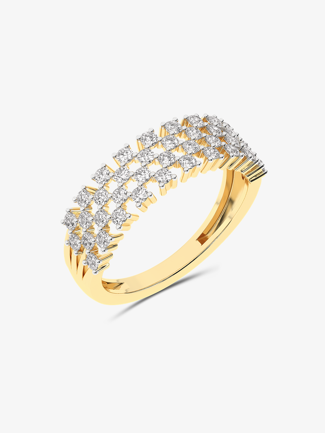 Złoty sygnet designerski z brylantami żółty - Venetia Jewels - 14K złoto z brylantami