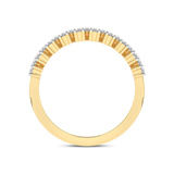 Gold designer signet ring with diamonds