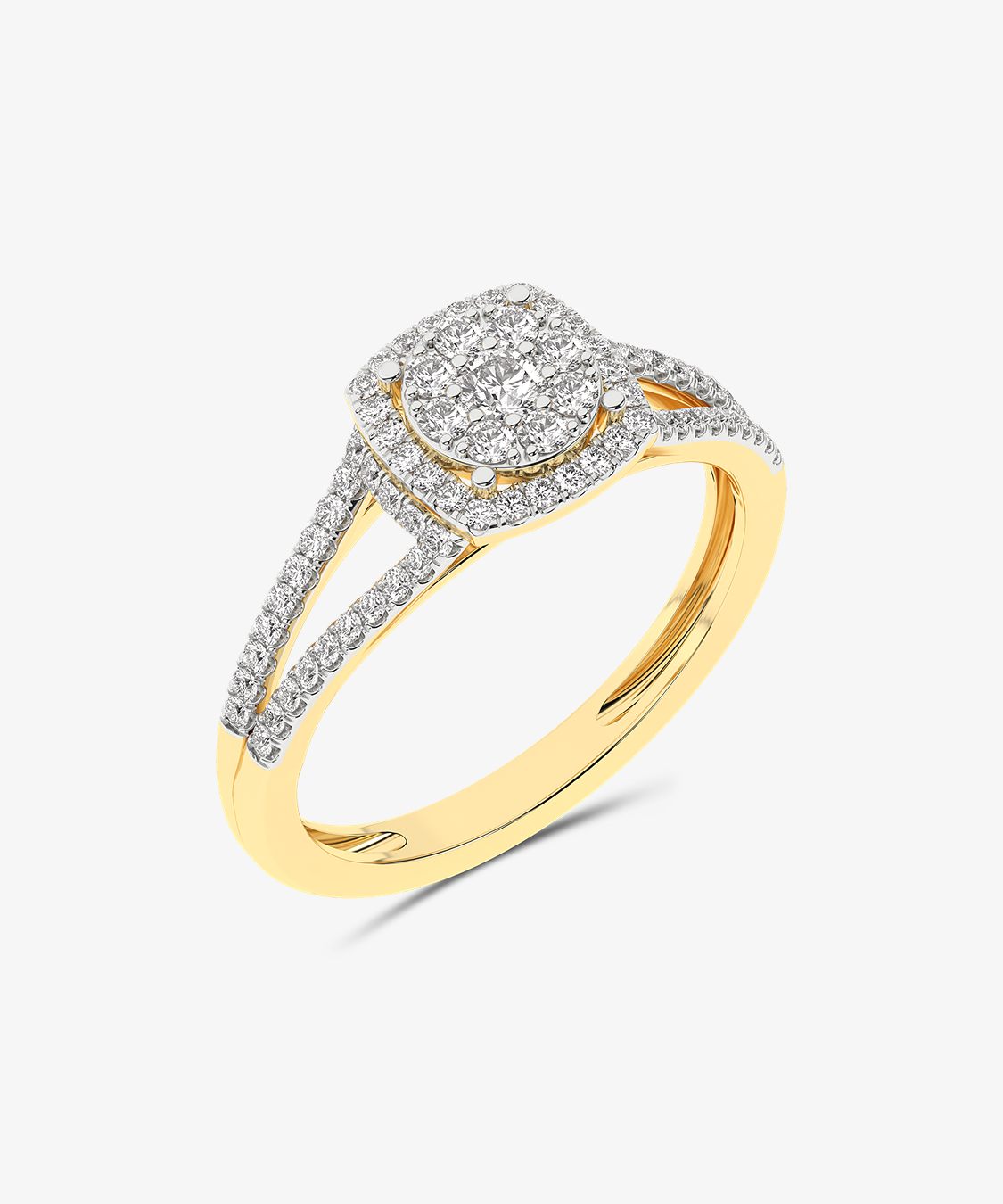 Złoty pierścionek vintage z brylantami żółty - Venetia Jewels - 14K złoto z brylantami