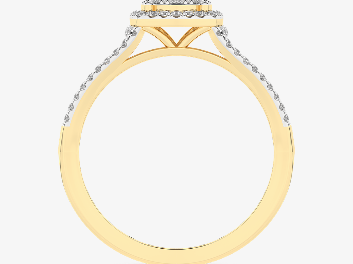 Złoty pierścionek vintage z brylantami - Venetia Jewels - 14K złoto z brylantami