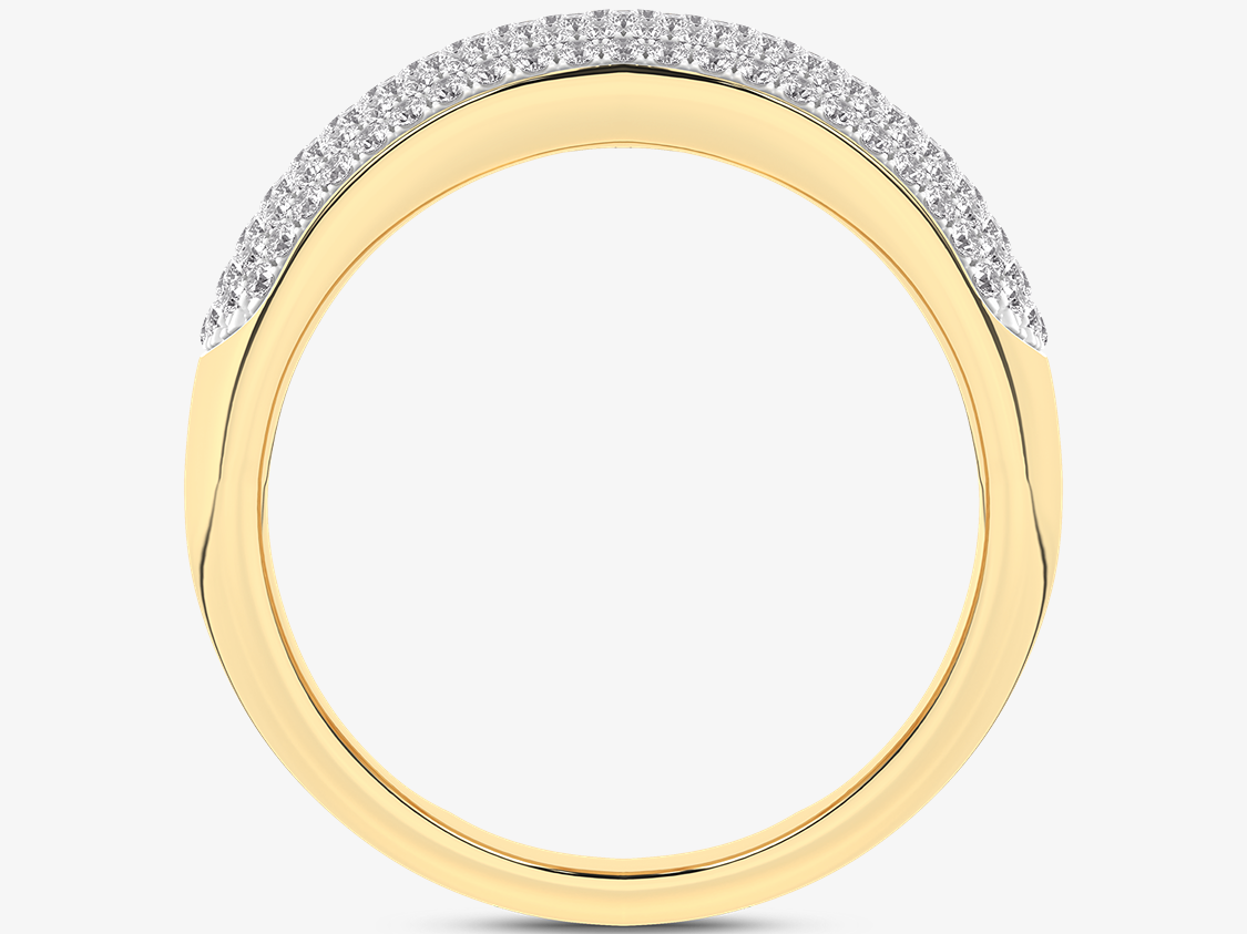 Złoty pierścionek Pavé z brylantami - Księżna - Venetia Jewels - 14K złoto z brylantami