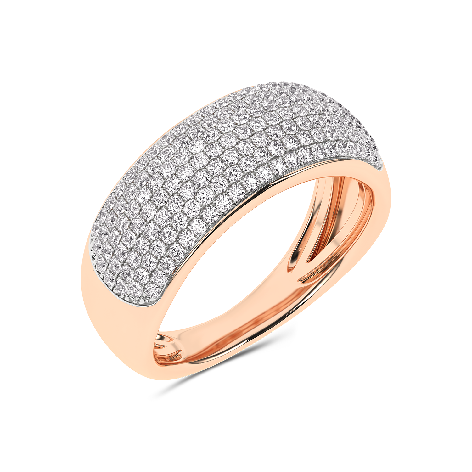 Gold pavé ring with diamonds - Duchess