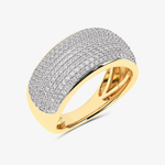 Złoty pierścionek Pavé z brylantami - Księżniczka żółty - Venetia Jewels - 14K złoto z brylantami