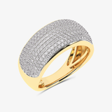 Złoty pierścionek Pavé z brylantami - Księżniczka żółty - Venetia Jewels - 14K złoto z brylantami