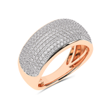 Gold pavé ring with diamonds - Princess