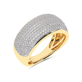 Gold pavé ring with diamonds - Princess